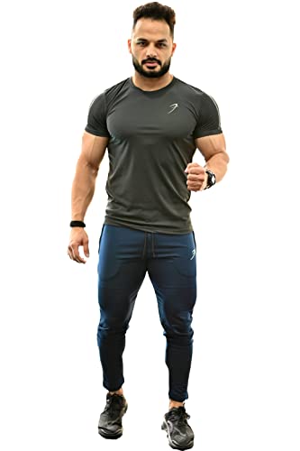 Image of Men's Solid Slim Fit Gym and Sports T-Shirt