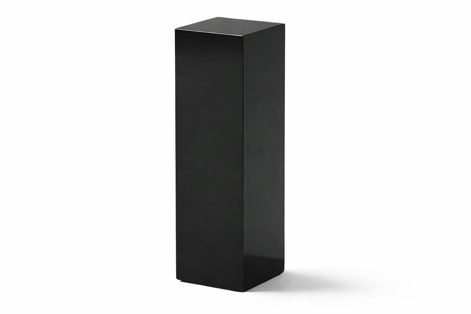 Colonna decorativa nera satinata, colonna decorativa nera, piedistallo (60 x 20 x 20 cm)