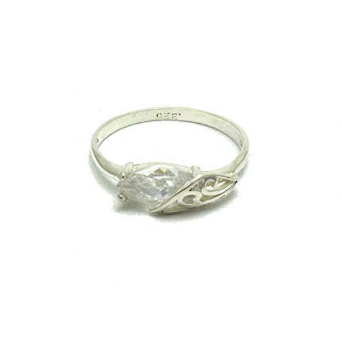 Bague en argent massif 925 CZ Empress R001634 solitaire femme
