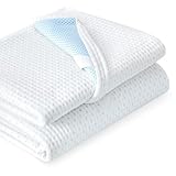 Subrtex Mattress Topper Cover (Only Cover) Mattress Protector Bedding Rayon Made from Bamboo Removable Mattress Encasement Mattress Cover with Zipper (2 Inch, White, Queen)