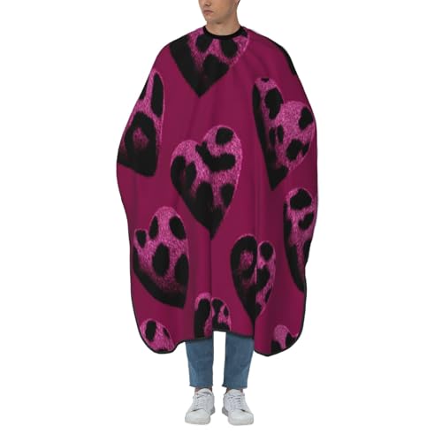 Delantal de corte de pelo antiadherente magenta que evita restos de cabello en ropa