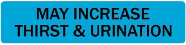 LabelValue | May Increase Thirst and Urination - Veterinary Labels/Stickers, 0.375 x 1.625, [500 Labels/1 Roll], Blue | Stickers for Veterinary Clinics/Hospitals