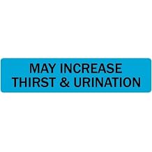 LabelValue | May Increase Thirst and Urination - Veterinary Labels/Stickers, 0.375 x 1.625, [500 Labels/1 Roll], Blue | Stickers for Veterinary Clinics/Hospitals