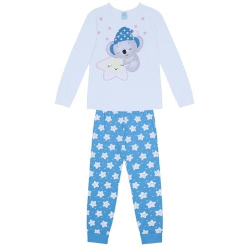 Pijama Infantil Menina Blusa e Calça Meia Malha Kyly 1000164 (BR, Numérico, 4, Regular, Branco 10001