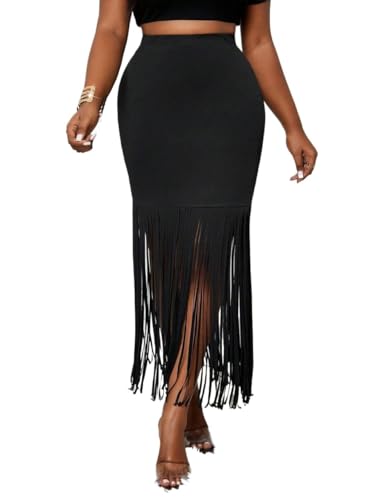 Trend Women's Summer Basic Skirt Solid Color Hip-Hugging Summer Elegant Casual Boho Skirt for Beach