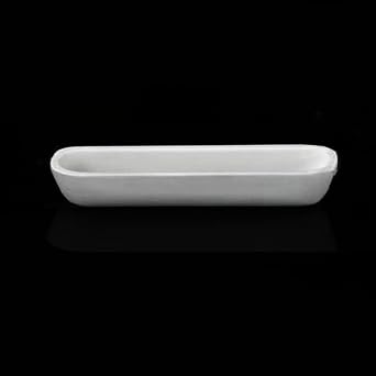 Zirconia Crucible, Calcium-Stabilized, Square HfO2 Ceramic Crucible, High-Temperature Resistant Ceramic Corundum Dish, Zirconia Dish, 1 PCS 25mL - 100 * 20 * 15mm