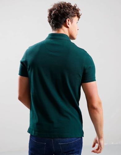 Polo piqué tartan Barbour homme vert algue haut de gamme chic - 4