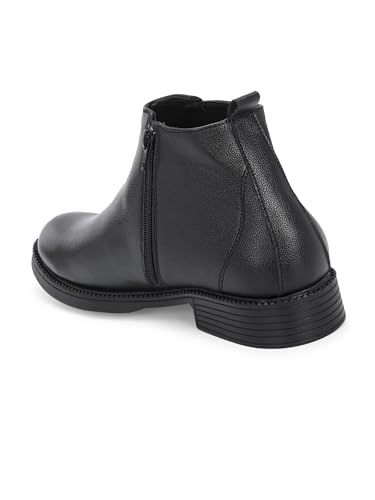 Image of STANPHORD Men Chelsea Ankle Boots | PU Zip Closure | Solid High-Top Casual Semi-Formal | Cushioned Insole | Office Outdoor Travel Wear (TPSL S16)