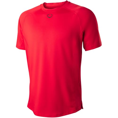 EvoShield Men’s Pro Team Training Tee 3.0 | Scarlet Red | L | Baseball/Softball Shirt