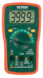 Extech MN36 Digital Multimeter for Measuring Voltage (4V, 40V, 400V, 600V) & Current (400μA, 4000μA, 40mA, 200mA, 10A) for HVAC, Heavy Industries, Home Appliances