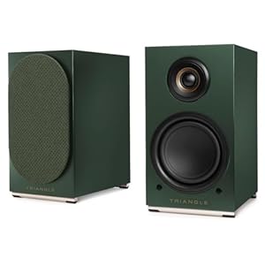 triangle – AIO Twin – Wi-Fi & Bluetooth Active Bookshelf Speakers with 2x50W Amplifier – HD Audio – Phono/Turntable + Optical TV Inputs – 165 x 304 x 235 mm – Green (Pair)
