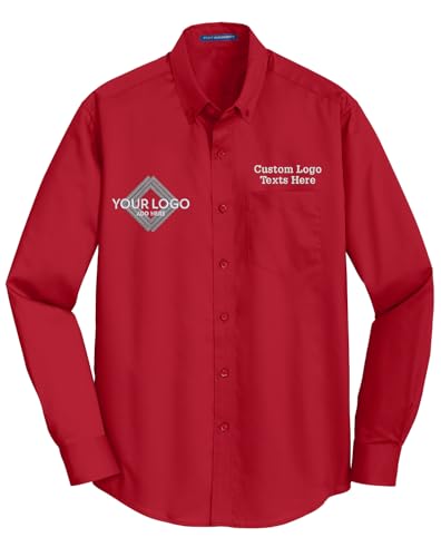 INK STITCH Men S663 Custom Embroidery Add Logo Texts SuperPro Twill Dress Shirts2