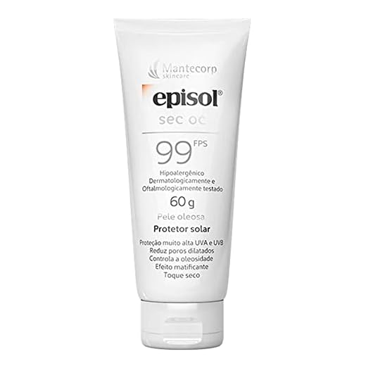 Protetor Solar Facial Episol Sec Oc Fps 99 – 60g – Proteção Solar e Controle do Brilho – Para Peles Oleosas - Mantecorp