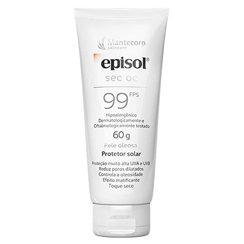 Protetor Solar Facial Episol Sec Oc Fps 99 – 60g – Proteção Solar e Controle do Brilho – Para Peles Oleosas - Mantecorp