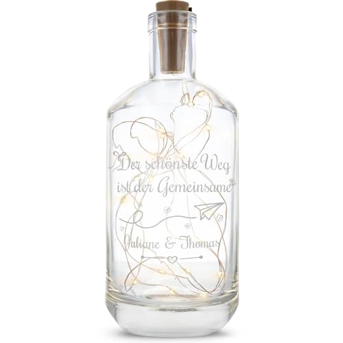 GRAVURZEILE Flaschenlicht mit Gravur - Der schönste Weg ist der gemeinsame...