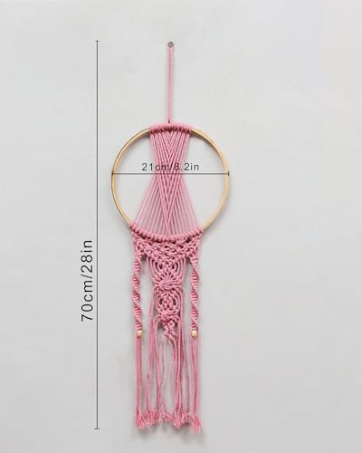 Image of Homesake Macrame Dream Catchers for Bedroom Adult Dream Catcher Wall Decor Large Boho Wall Hanging Wood Beads Tassels Home Decoration Ornament Craft Gift, Set of 2 (Multicolour)