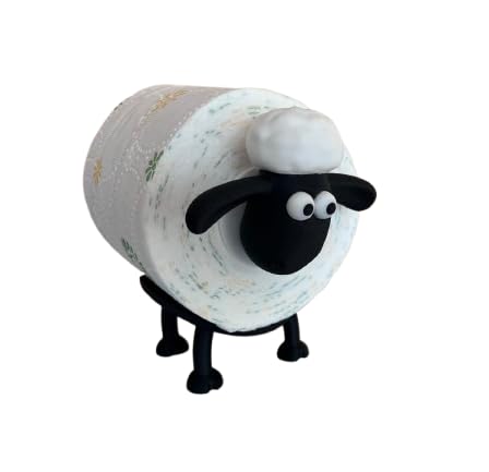 Image of Cute Sheep Design Toilet Paper Holder | Cartoon Sheep Style, Bathroom Decor, Creative Novelty, Tissue Roll Holder