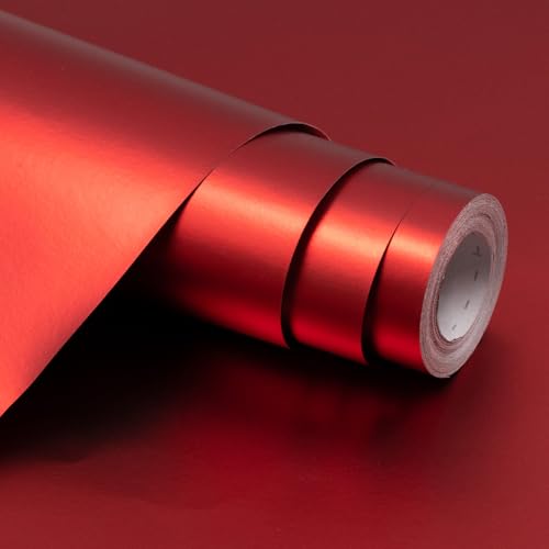 Red Matte Gift Wrapping Paper Roll, 43cm X 12m Solid Color Birthday Wrapping Paper For Wedding, Valentine's Day, Birthday, Party, Festival Gift Decorations