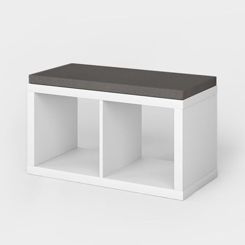 INWONA IKEA Kallax Regal Sitzauflage 76 x 39 x 4 cm Sitzpolster Sitzbank-Auflage Sitzkissen/Auflage für Sideboard als Sitzbank/unempfindlicher Bezug/Farbe GRAU ANTHRAZIT