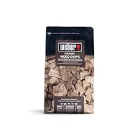 Weber Räucherchips (700g Packung) - Hickory Holz, für Rind-, Schweine-, Wild- & Geflügelfleisch, kräftiges/intensives, leicht süßes Aroma, aus 100% natürlichen Holz (17624)