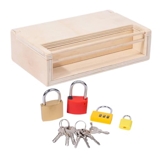 Jouet de motricité fine Montessori avec cadenas et clés en bois pour bébé de 1-3 ans