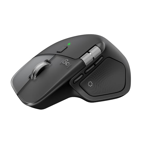 Logitech MX Master 4 for Mac, ergonomische Bluetooth-Maus mit fortschrittlichem haptischem Feedback, ultraschnellem Scrollen, Aufladung über USB-C, MacOS, iPadOS, Windows – Space-Schwarz