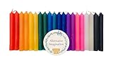 Alternative Imagination Colored Candles, 4' Mini Taper Chime Candles, Great for Birthday Parties, Spell Work, Witchcraft Supplies, Wiccan Decor, Altar Supplies, Meditation Decor, Unscented Box of 20