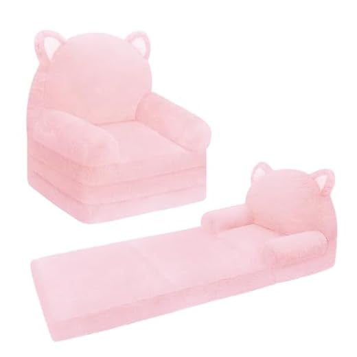QIUODO Toddler Chair Plush with Removable Cover, Kids Sofa Bed to Lounger, Comfy Kids Couch for Kids Age 1-3