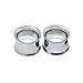 Aotiwe Ohr Piercings Set, Ear Plugs Tunnel Silberner Reifen 26mm 1 1/16 Inch Edelstahl 2Pcs