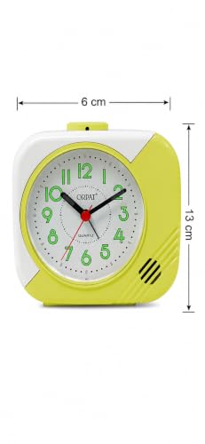 Image of Ajanta Plastic Orpat Alarm Analog Table Clock (130x120x60 mm) (Yellow)