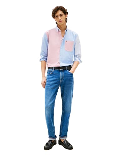 Image of Tommy Hilfiger Men's Long Sleeve Oxford Shirts in Regular Fit, Men's Button Down Shirts, Also Available in Big and Tall