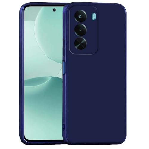 Image of Casotec Back Cover Compatible with Realme P4x 5G | Full Camera Protection | Premium Liquid Silicon Case | Flexible Bumper Case for Realme P4x 5G (Dark Blue)