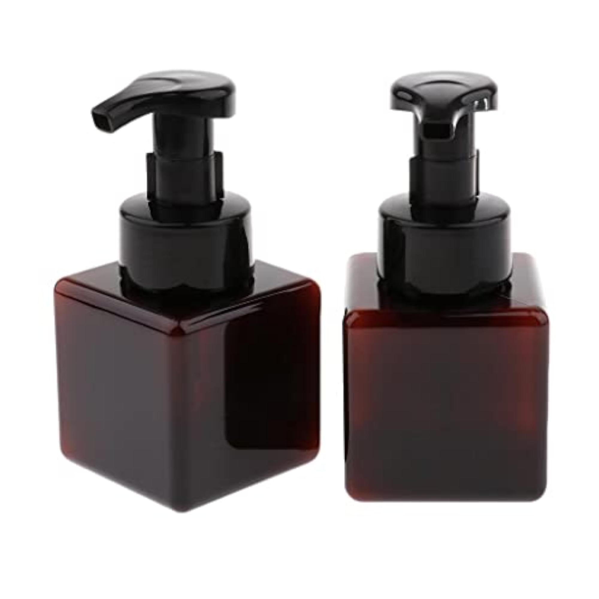 3x2Pcs 250ml Square Lotion Pump Bottle Dispenser, Brown