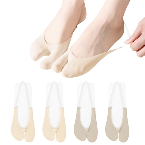 Image of No Show Socks with Invisible Sling Back Womens, 6 Pairs Low Cut Half Toe Topper Socks with Non-Slip Straps for Heels