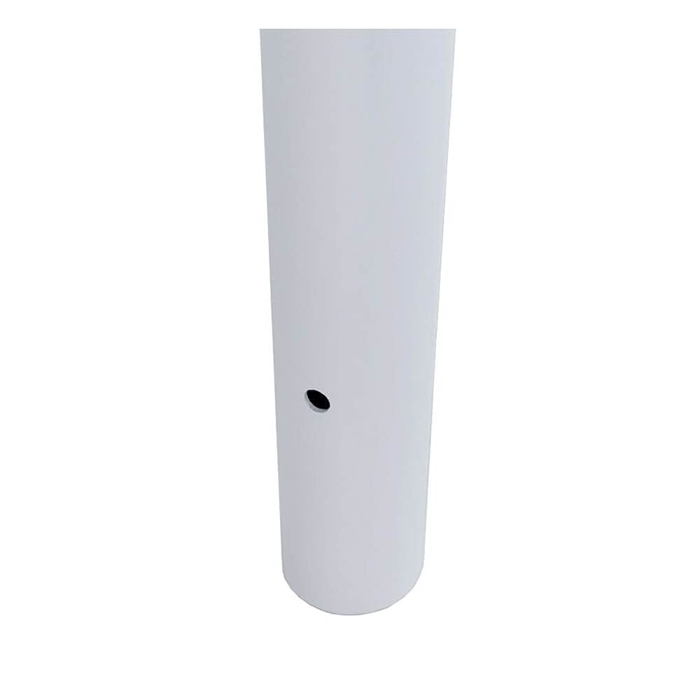 ROBUSTO 4x Kettenpfosten-Set, rot/w, einbetonieren, Stahl, Ø 6 cm, 140 cm, Art.-Nr. 71673 | Absperrpfosten | Rammschutzpoller | Sperrpfosten