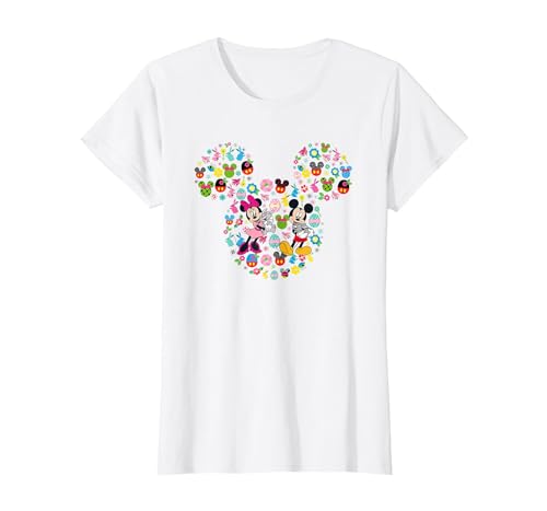 Image of Disney Mickey And Friends Easter Mickey & Minnie Collage T-Shirt, Women, White, X-Small