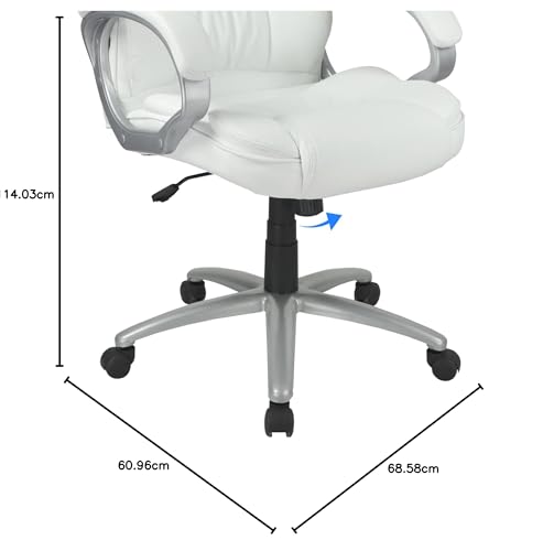 Image of High Back Leatherette Office Chair | Director Chair with Adjustable Armrest | Revolving Chair | Executive Chair - 111011214 White