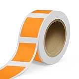 LabelsNstickers Custom Printed Standard Label Rolls - Rectangle - 3 1/2 x 4 - Neon Orange - 125 Labels/Roll
