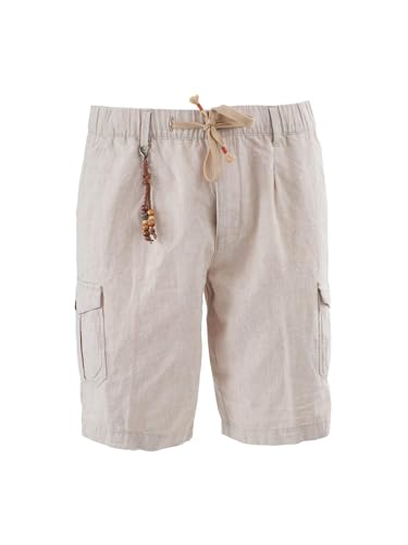 Yes-zee Bermuda Beige P797 short en coton stretch coupe droite