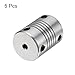 uxcell 5 Pcs Aluminum Alloy Shaft Coupling 3mm to 6.35mm, Flexible Coupling Motor Connector Joint, Stepper Motor Coupler for CNC Machine & 3D Printer (L25xD19)