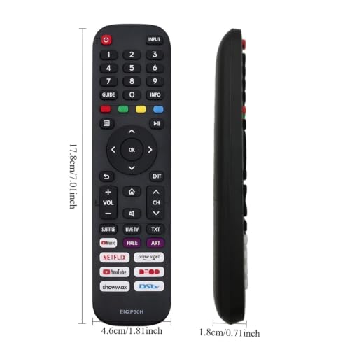 Télécommande EN2P30H de remplacement pour TV Hisense 50A7500F 65A7300F EN2G30H - 3
