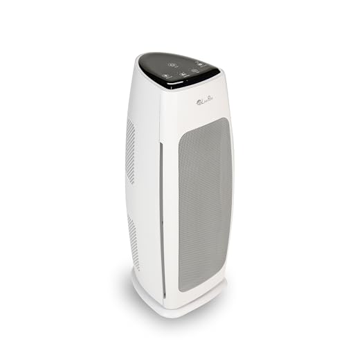 LivePure LP270TH Sierra Series True HEPA Tall Tower Air Purifier, Air Purifiers for Home, Odors, Allergens, Smoke, Dust, VOC's. HEPA Air Purifiers for Bedroom and Small Room. White