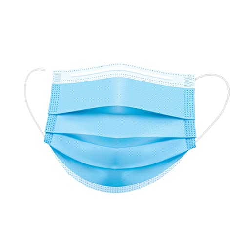 3-Ply Face Covers With Elastic Ear Loops Breathable Filter 50Pcs Covers For Adults & Kids,Blue-2 #TOP8