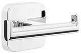 Diseño moderno tesa ELEGAANT - Gancho Adhesivo Doble - Montaje sin Taladrar - Alta Fuerza de Fijación con Tecnología Power.Kit - 50 x 80 x 43 mm - Acero Inoxidable