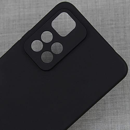 Image of Mobile Back Cover Case for Xiaomi Redmi Note 11T (5G) (Silicone Case|CameraProtection|Black SC1510)