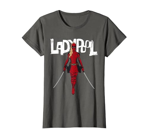 Marvel Studios Deadpool & Wolverine Ladypool with Swords T-Shirt, Women, Asphalt Grey, Small