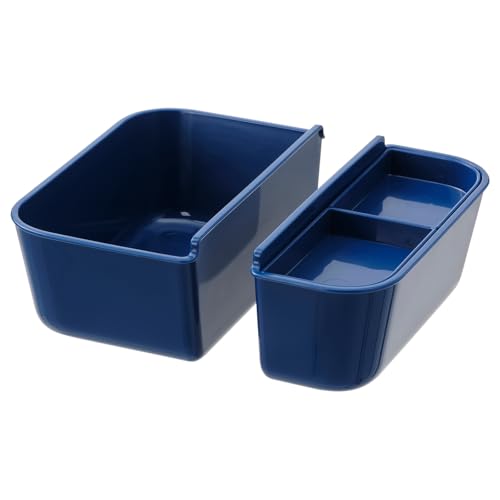 IKEA 365 Insert For Food Container Set Of 2 Dark Blue 14 cmx 9 cmx 7 cm