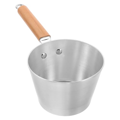 NIYANGLE Cacerola Pequeña Leche Crisol De Dulces Cacerola De Aluminio Sartén Chocolatera De Aluminio Olla Calentadora De Mantequilla Silver