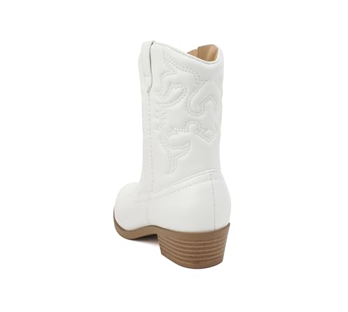 Soda RENO-2 Kids/Girls/Children Western Cowboy Stitched Pointe Toe Low Heel Ankle Mid Shaft Fashion Boots3