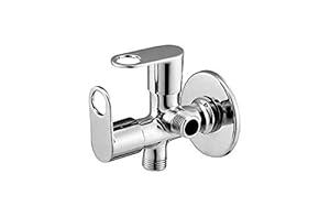 JAGGER (OREO) BRASS Quarter turn Two Way Angle Cock Chrome Plated Twin one valve for washing machine Water Tap for Modular 2 in 1 angle valve for Kitchen & Bathroom